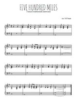 Téléchargez l'arrangement pour piano de la partition de Five Hundred Miles en PDF